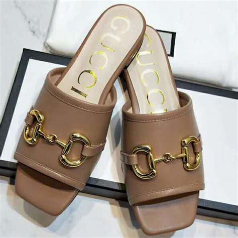 gucci leather slide sandal|Gucci high heels sandals.